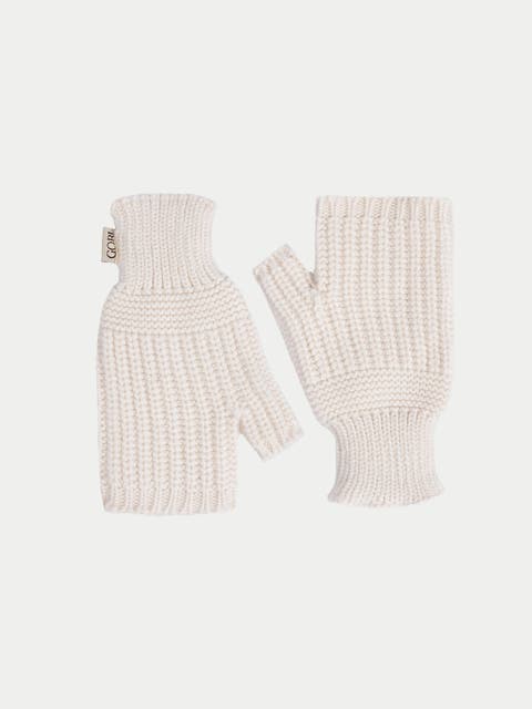 Rib-Knit Cashmere Gloves