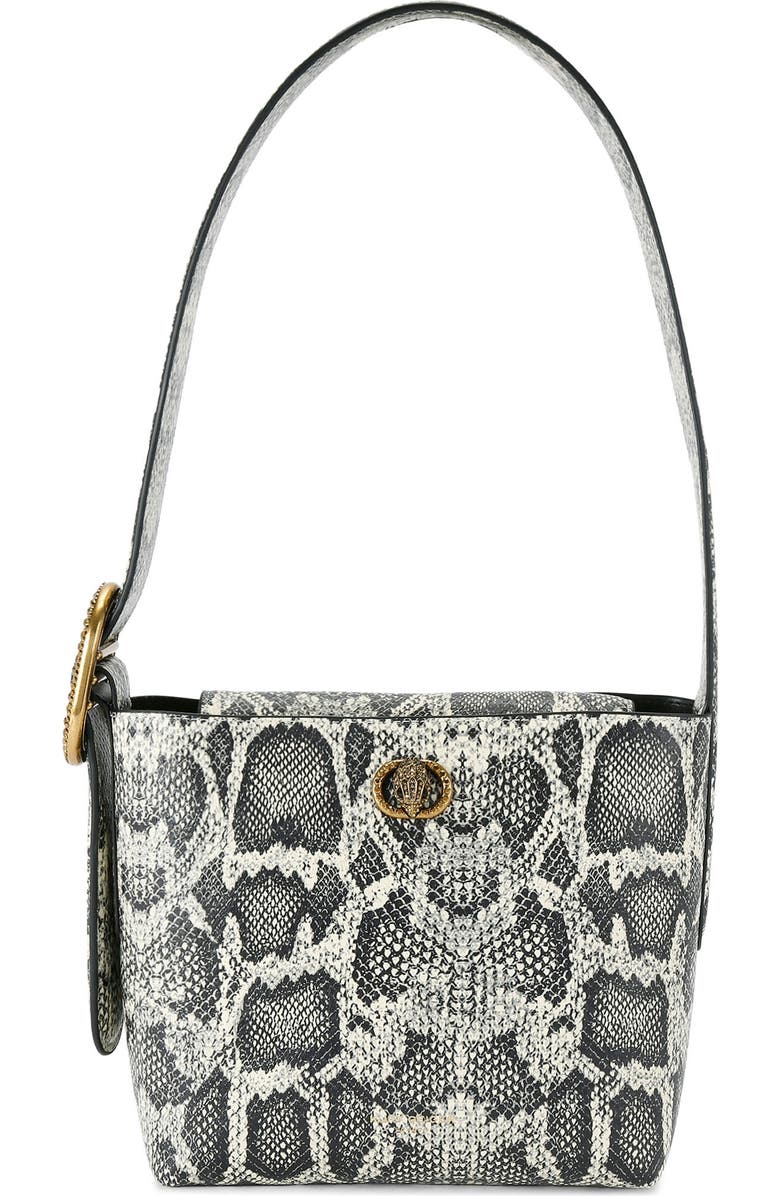 Kurt Geiger London Small Chelsea Snake Embossed Leather Bucket Bag, Main, color, Open White
