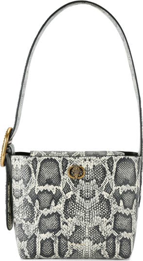 Small Chelsea Snake Embossed Leather Bucket Bag