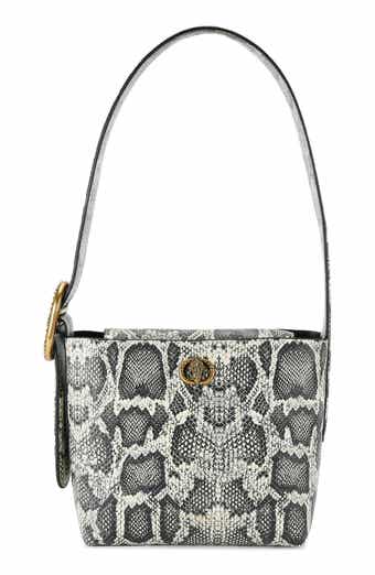 Kurt Geiger London Small Chelsea Snake Embossed Leather Bucket Bag