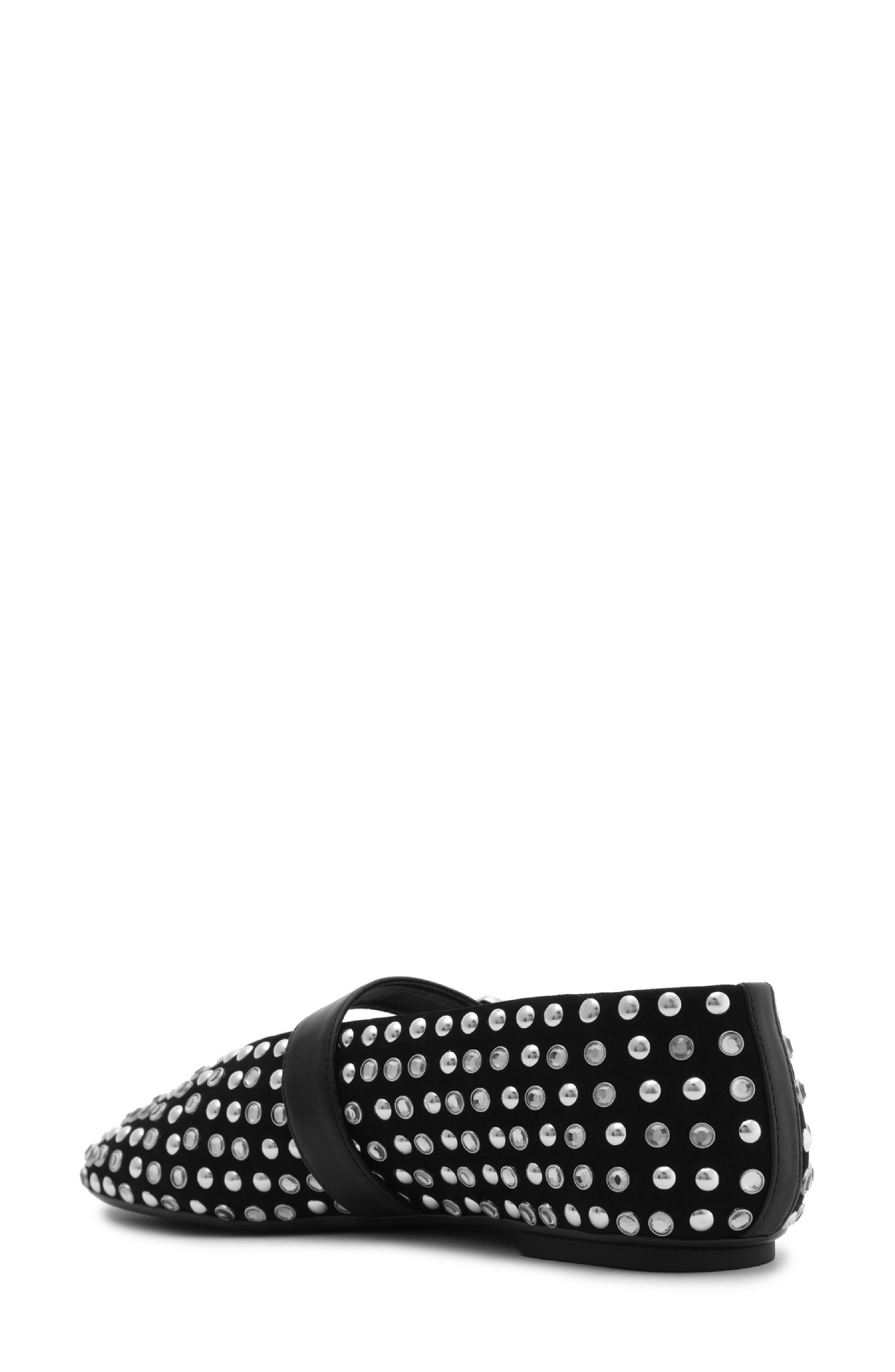 Schutz Eiza Shine Mary Jane Flat, Alternate, color, Black