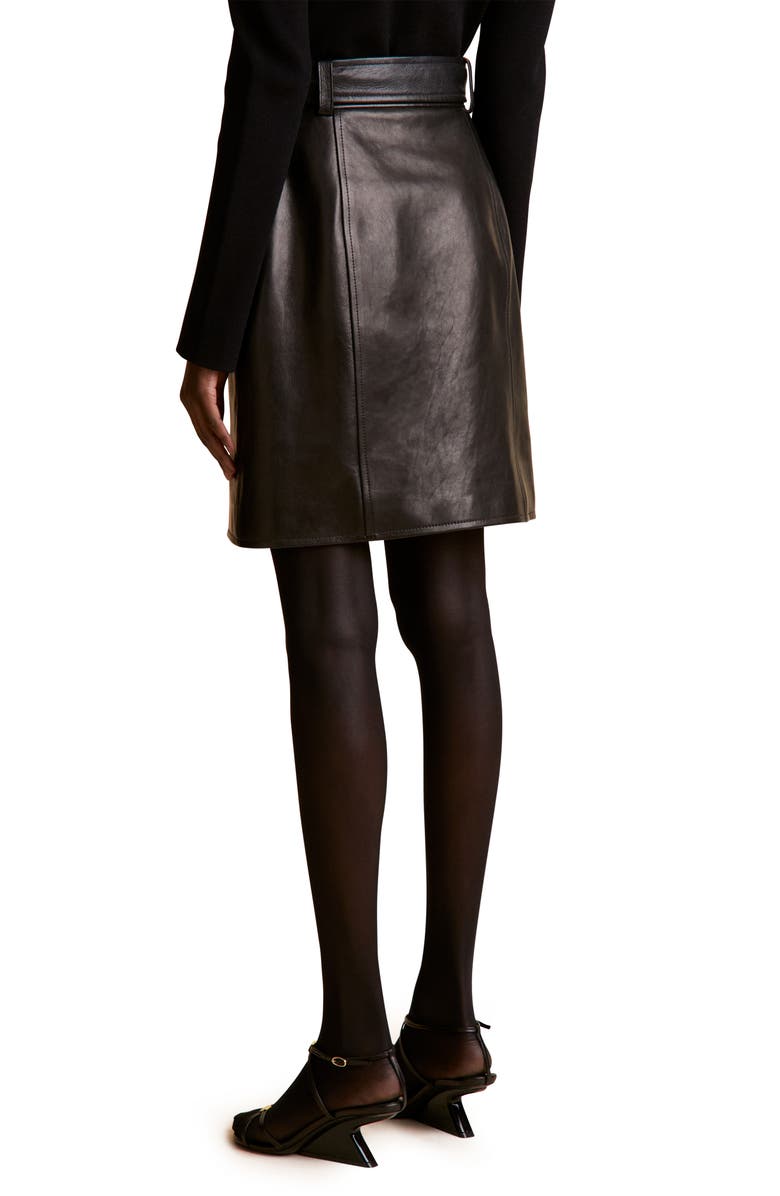 Khaite Luana Moto Leather Skirt, Alternate, color, 