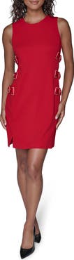 KARL LAGERFELD PARIS Rhinestone Bow Scuba Sheath Dress