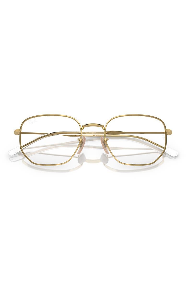 Ray-Ban 51mm Oval Optical Glasses, Alternate, color, Gold Flash