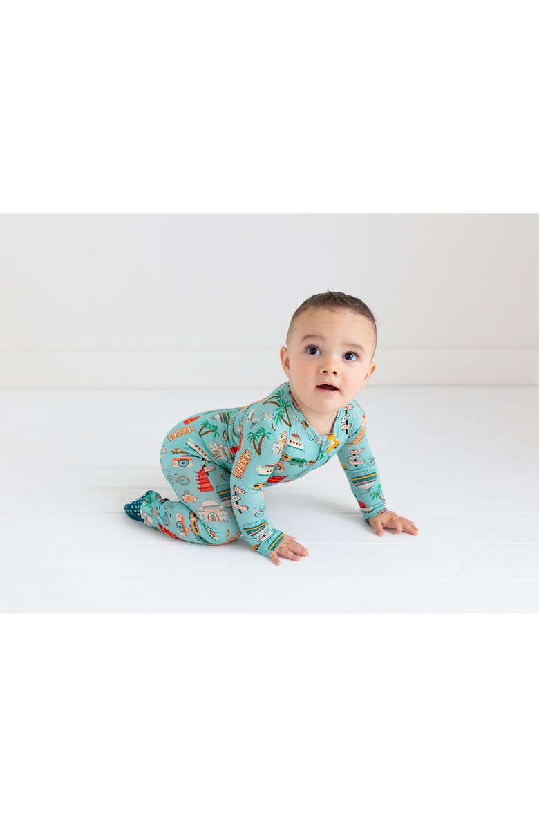 Posh Peanut Around the World Fitted Footie Pajamas, Alternate, color, 