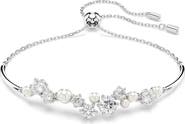 Swarovski Constella Crystal & Faux Pearl Slider Bracelet