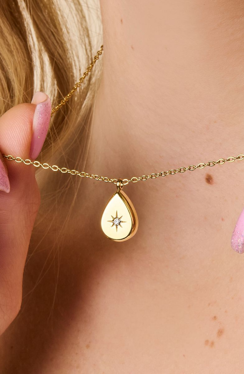 Little Sky Stone Hayley Teardrop Necklace, Alternate, color, Gold