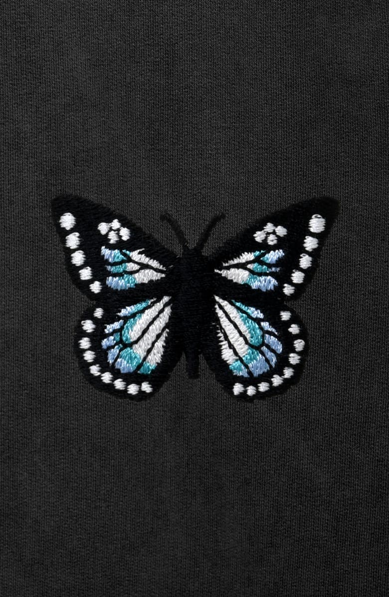 Dalix Butterfly Womens Mineral Washed Hoodie, Alternate, color, Black