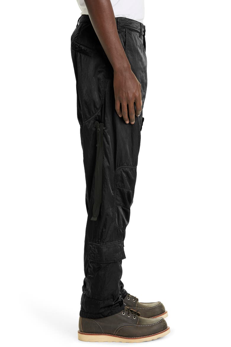 Logo Patch Nylon Cargo Pants, Alternate, color, BLACK