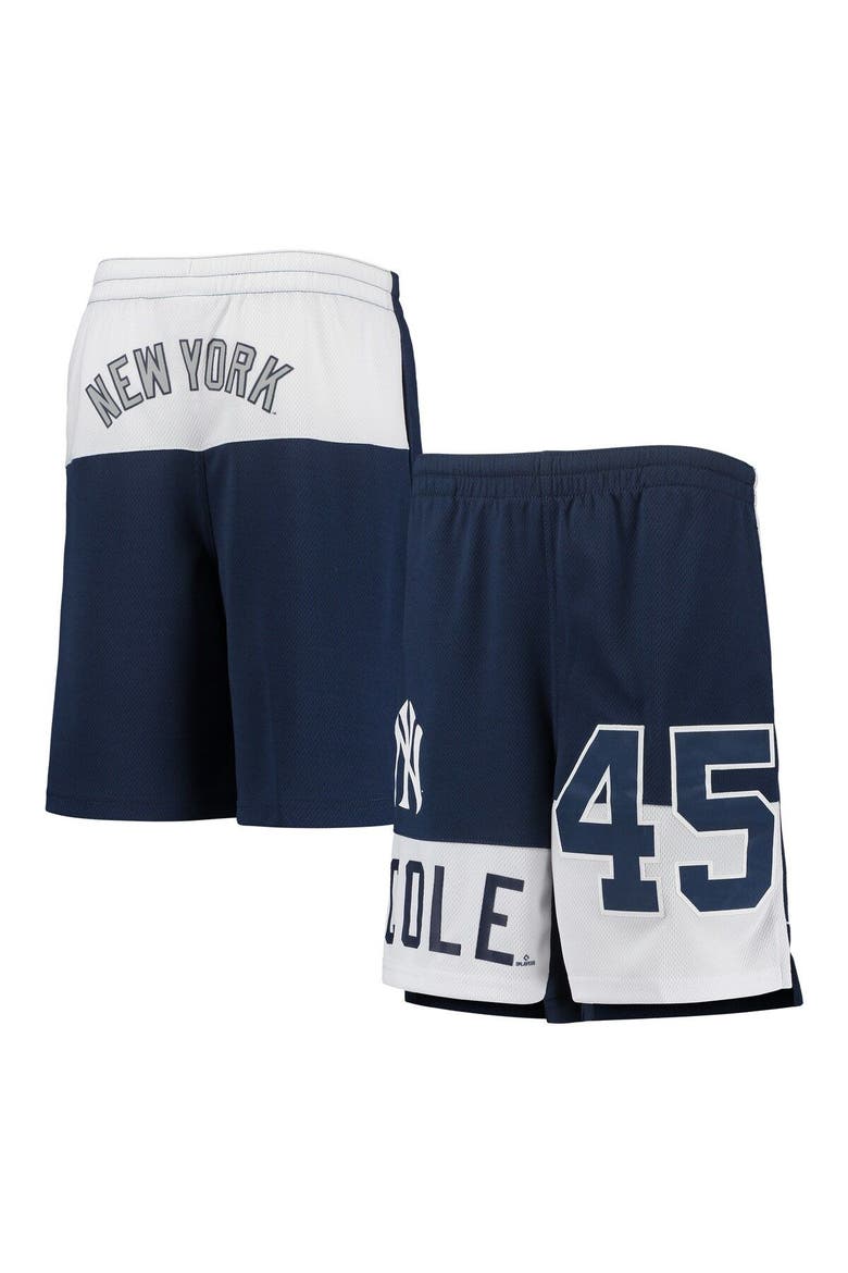 Youth Gerrit Cole Navy New York Yankees Pandemonium Name & Number Shorts, Main, color, Navy