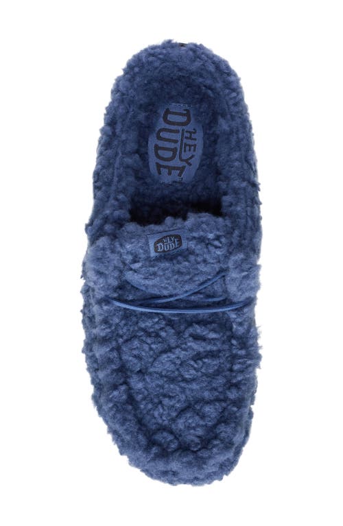 Hey Dude Wally Faux Shearling Slipper In Blue