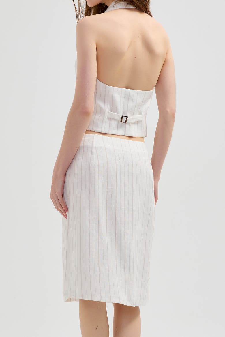 Le Straight Midi Skirt, Alternate, color, White Stripe