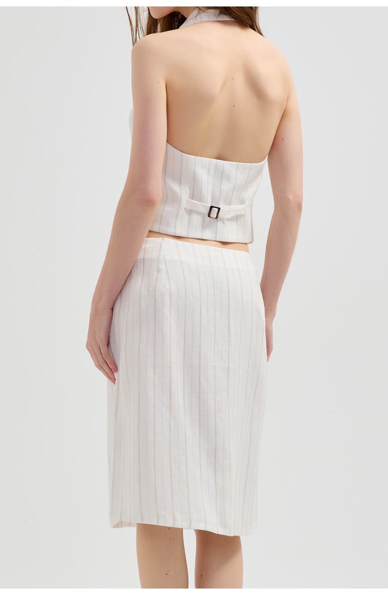 nuaje nuaje Le Straight Midi Skirt, Alternate, color, White Stripe