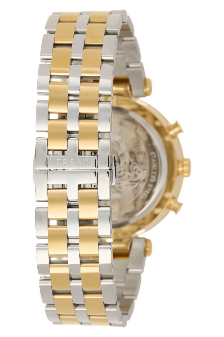 Bold Chrono Two-Tone Bracelet Watch, 50mm, Alternate, color, BLUE