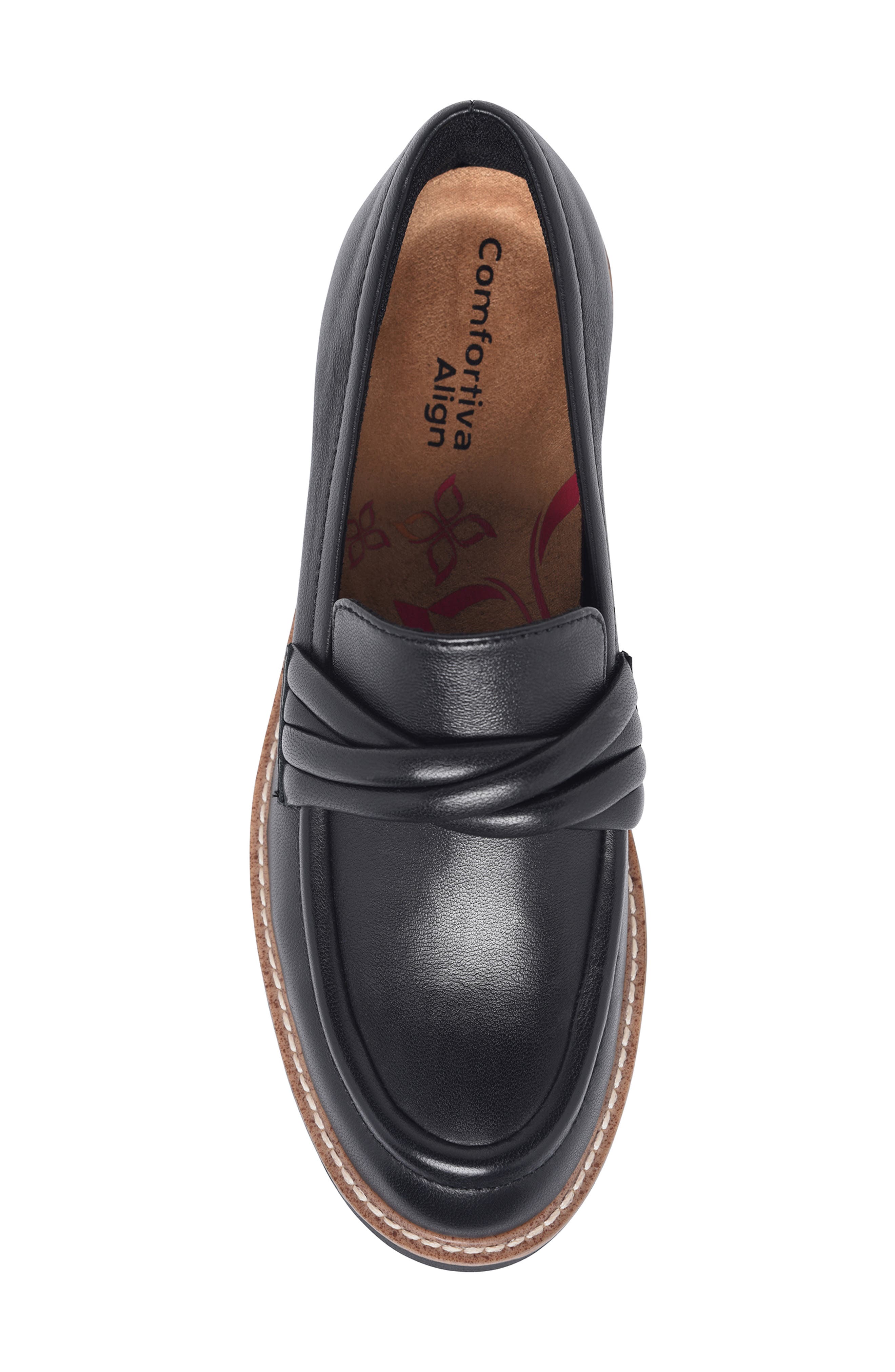 Comfortiva Lilac Lug Sole Loafer, Alternate, color, Black