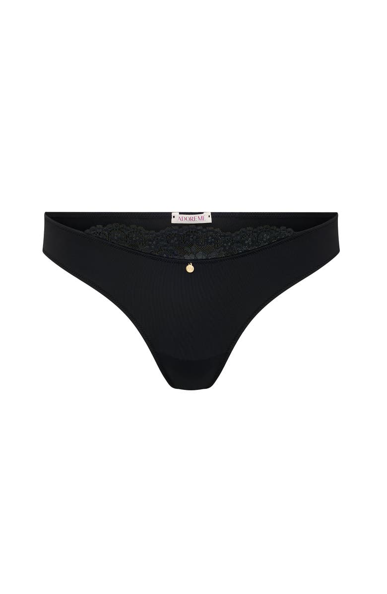 Adore Me Taissa Tanga Panties, Alternate, color, Black