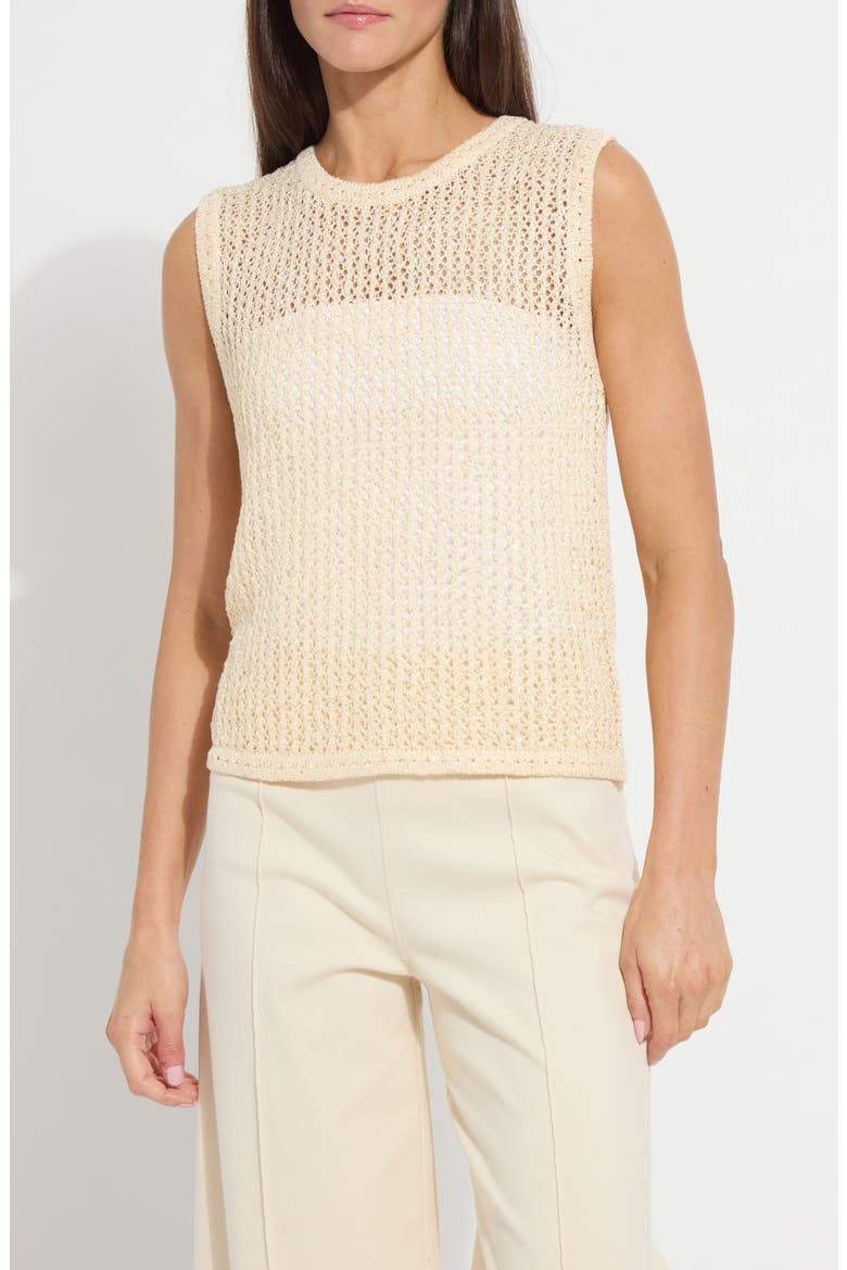 Avery Sequined Knit Shell, Main, color, COCO SEQUINS