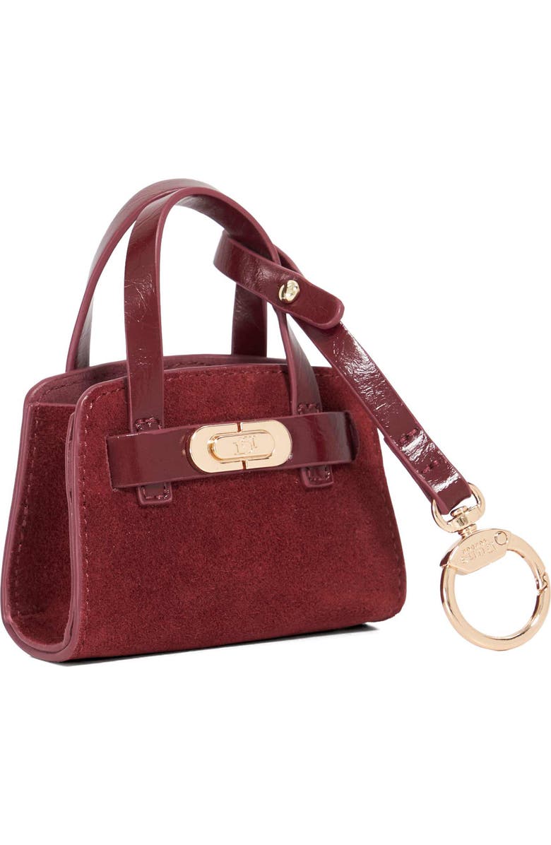 Dune London Define Bag Charm, Alternate, color, Burgundy