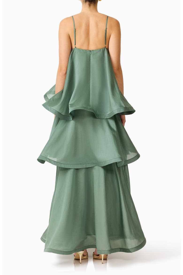 Noemi Tiered Voile Maxi Dress, Alternate, color, SAGE GREEN