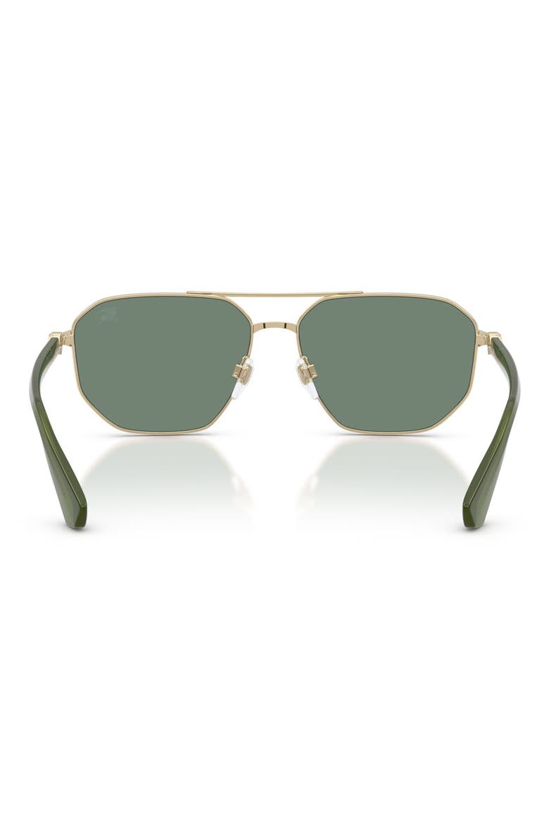 60mm Pilot Sunglasses, Alternate, color, LIGHT GOLD / GREEN SILVER