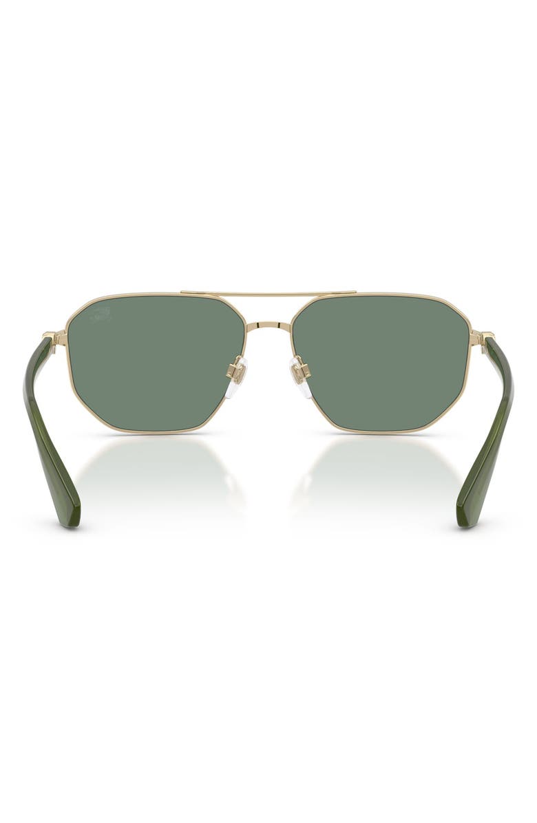 Burberry 60mm Pilot Sunglasses, Alternate, color, Light Gold / Green Silver