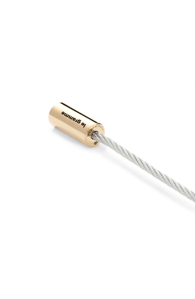 le gramme Men's 7G Sterling Silver & 18K Gold Cable Bracelet, Alternate, color,