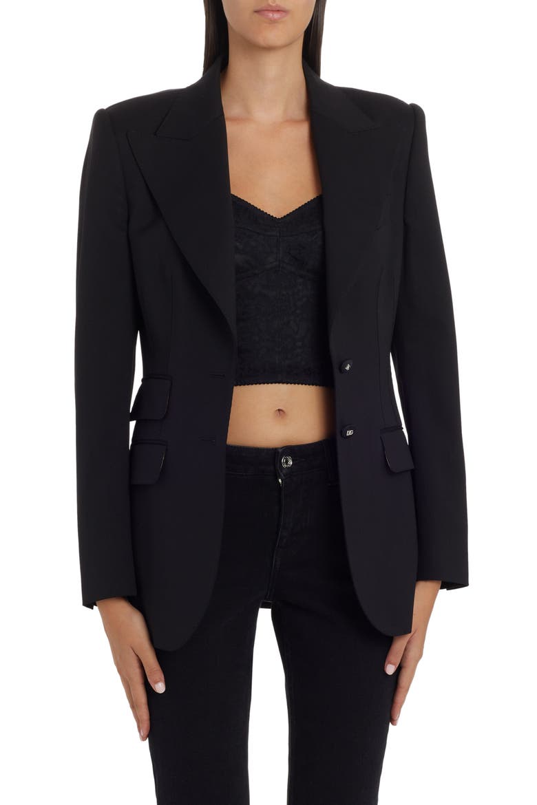 Turlington Stretch Wool Blazer, Main, color, BLACK