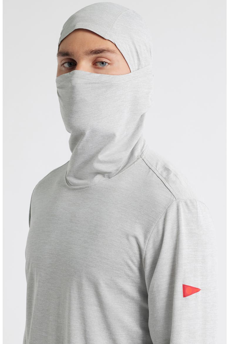 Airtex Long Sleeve Hooded Performance Top, Alternate, color, LIGHT HEATHER GREY