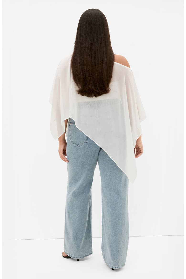 Chiffon Poncho, Alternate, color, IVORY