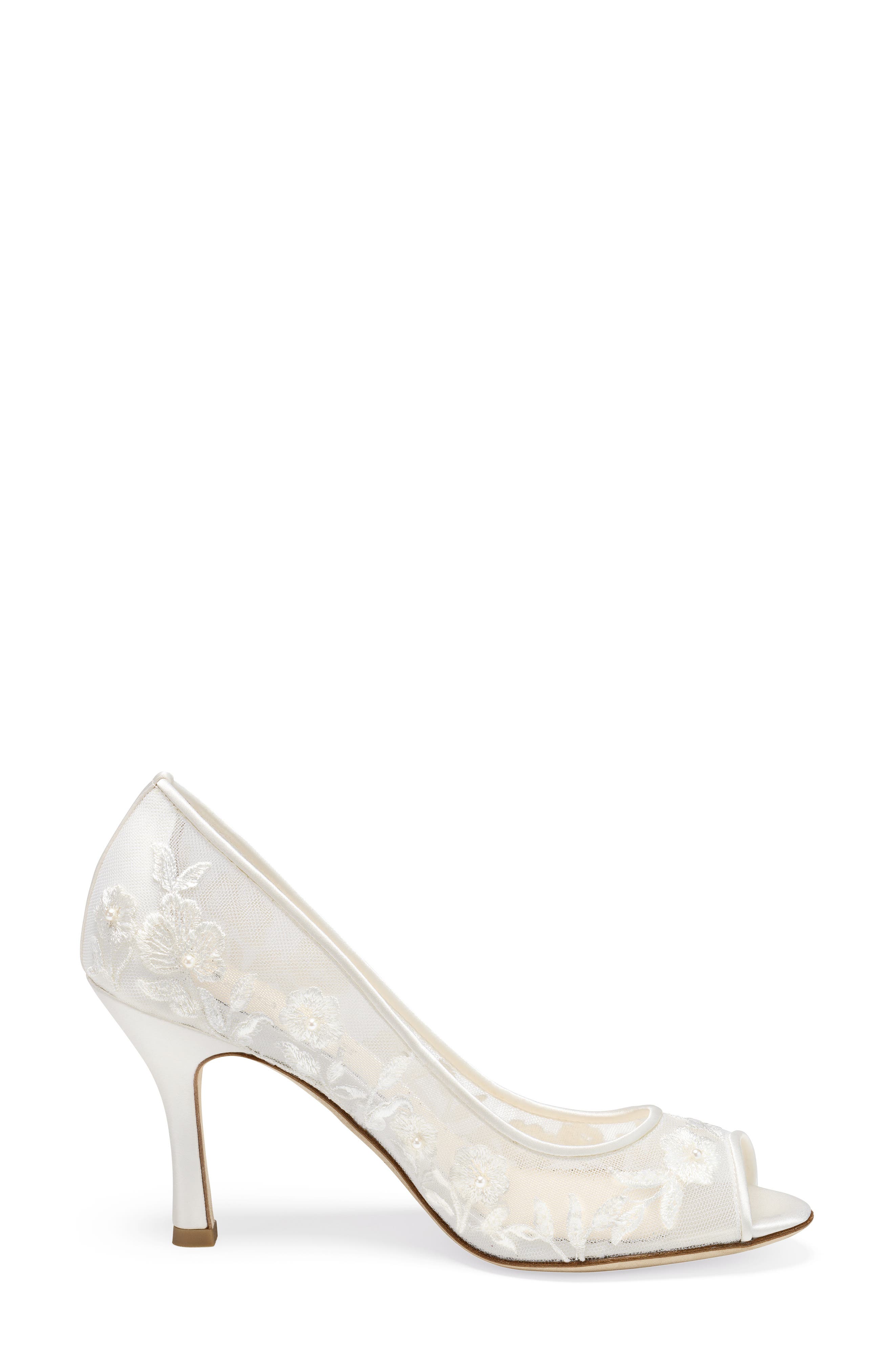 Bella Belle Emily Embroidered Peep Toe Pump, Alternate, color, 