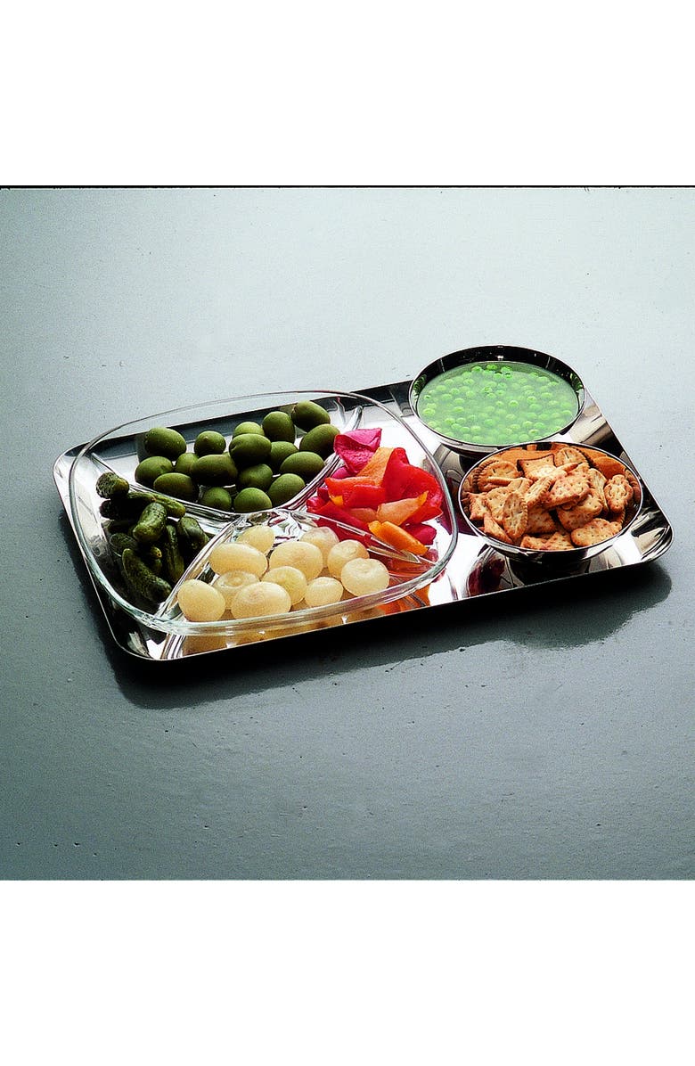 Mepra Uno Rectangular Serving Tray, Alternate, color, Silver