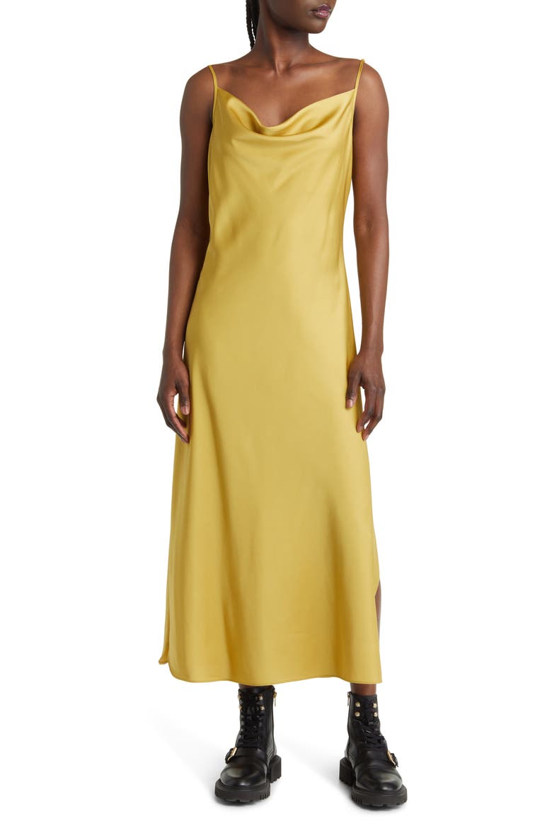 Hadley Satin Slipdress, Main, color, METALLIC RICH GOLD