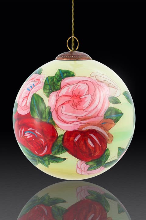 "Discarded Roses" Pierre-Auguste Renoir Hand Painted Glass Ornament