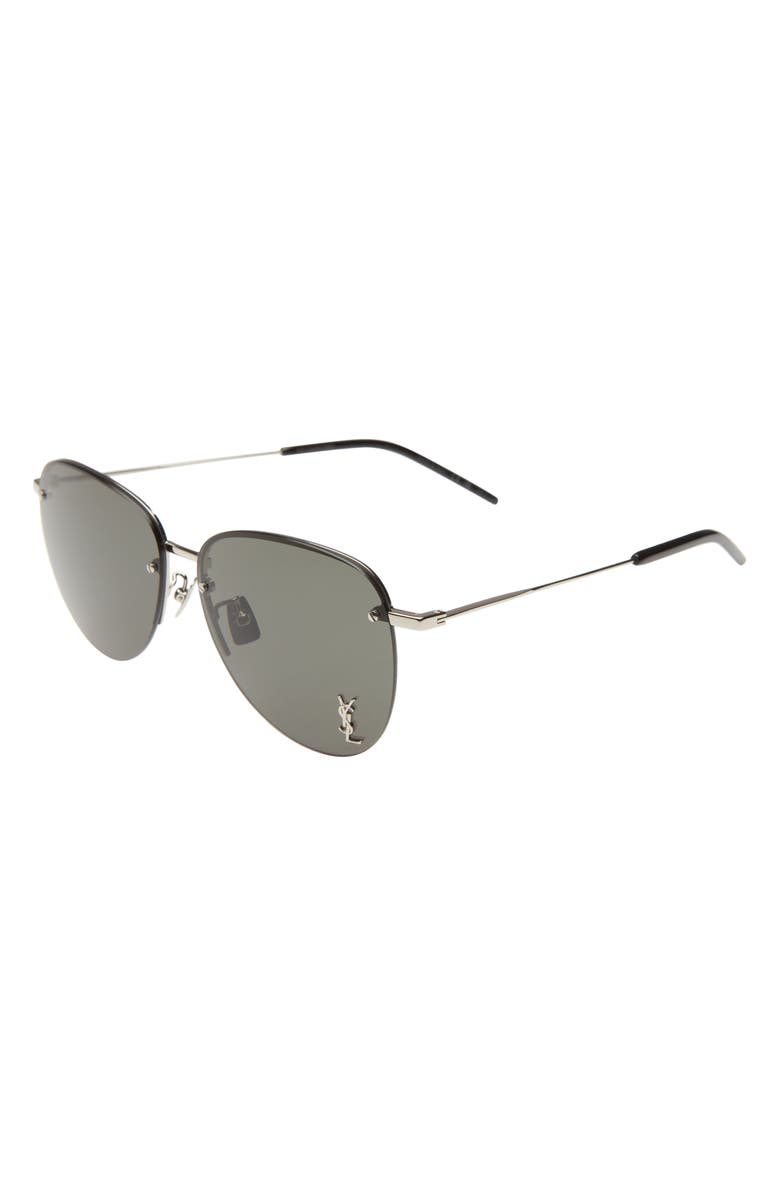 Saint Laurent 61mm Pilot Sunglasses, Alternate, color,