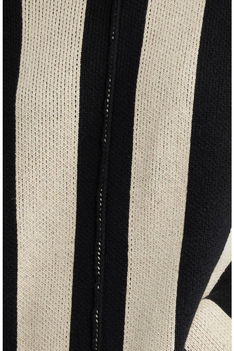 Start A Revolution Stripe Sweater & Shorts, Alternate, color, BLACK/ IVORY STRIPES