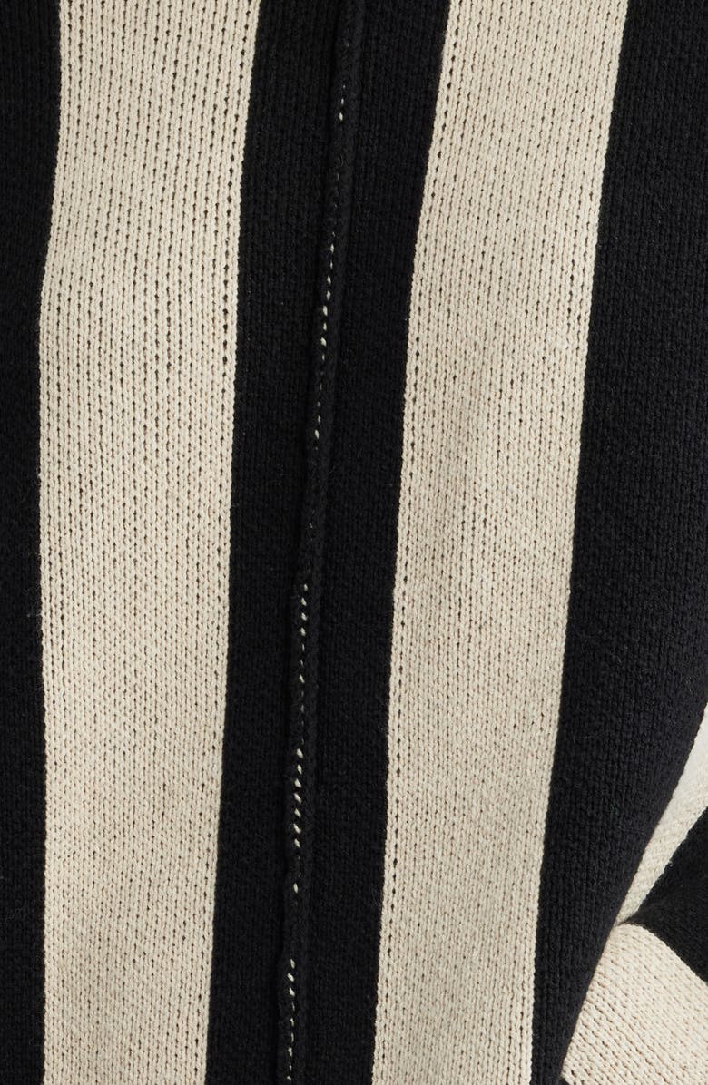 Dressed in Lala Start A Revolution Stripe Sweater & Shorts, Alternate, color, Black/ Ivory Stripes