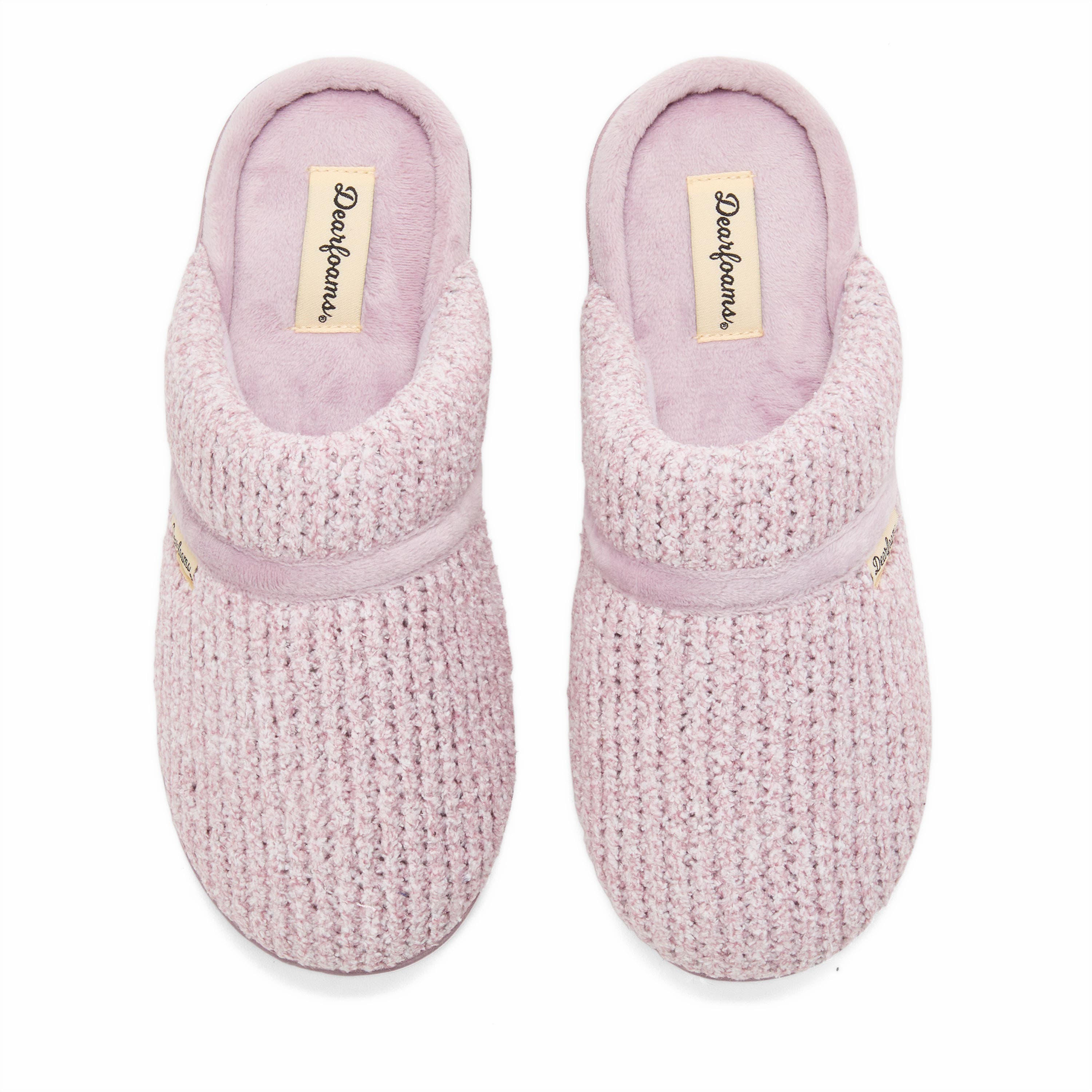 DEARFOAMS Serena Marled Chenille Scuff House Slipper, Alternate, color, Frosted Plum
