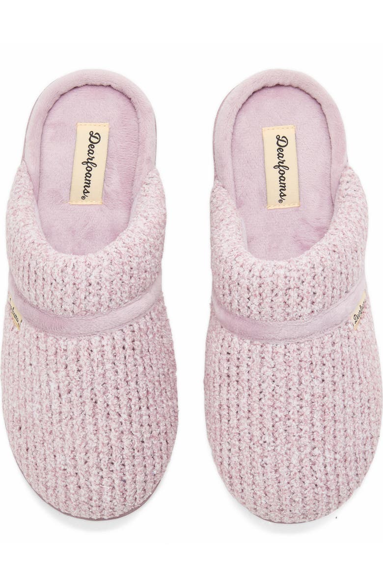 DEARFOAMS Serena Marled Chenille Scuff House Slipper, Alternate, color, Frosted Plum