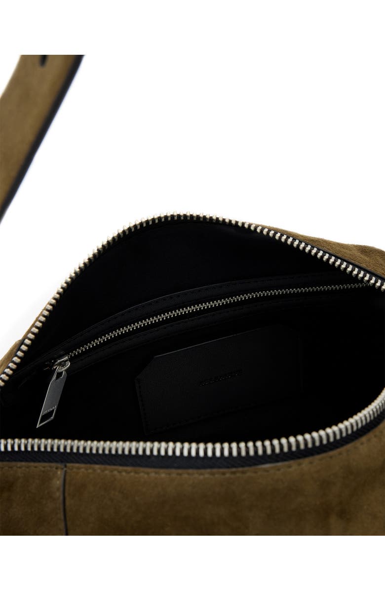 AllSaints Vega Suede Shoulder Bag, Alternate, color, Olive Green