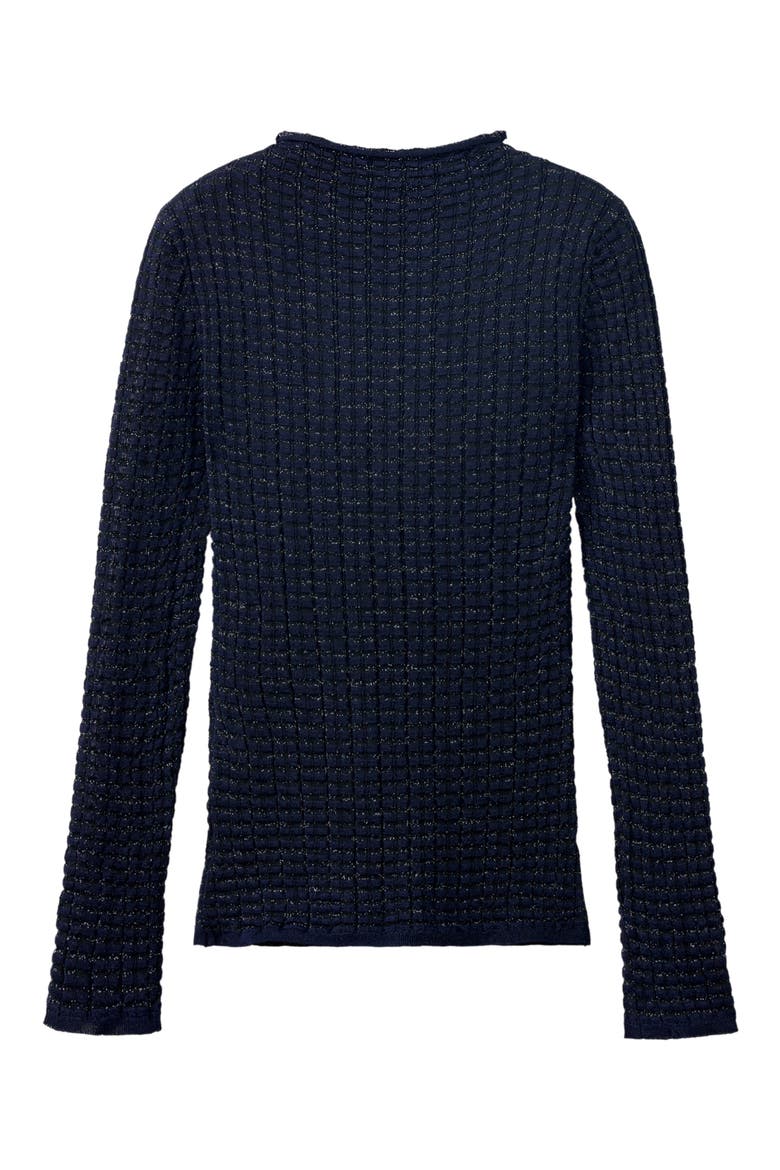Textured Metallic Sweater, Alternate, color, NAVY