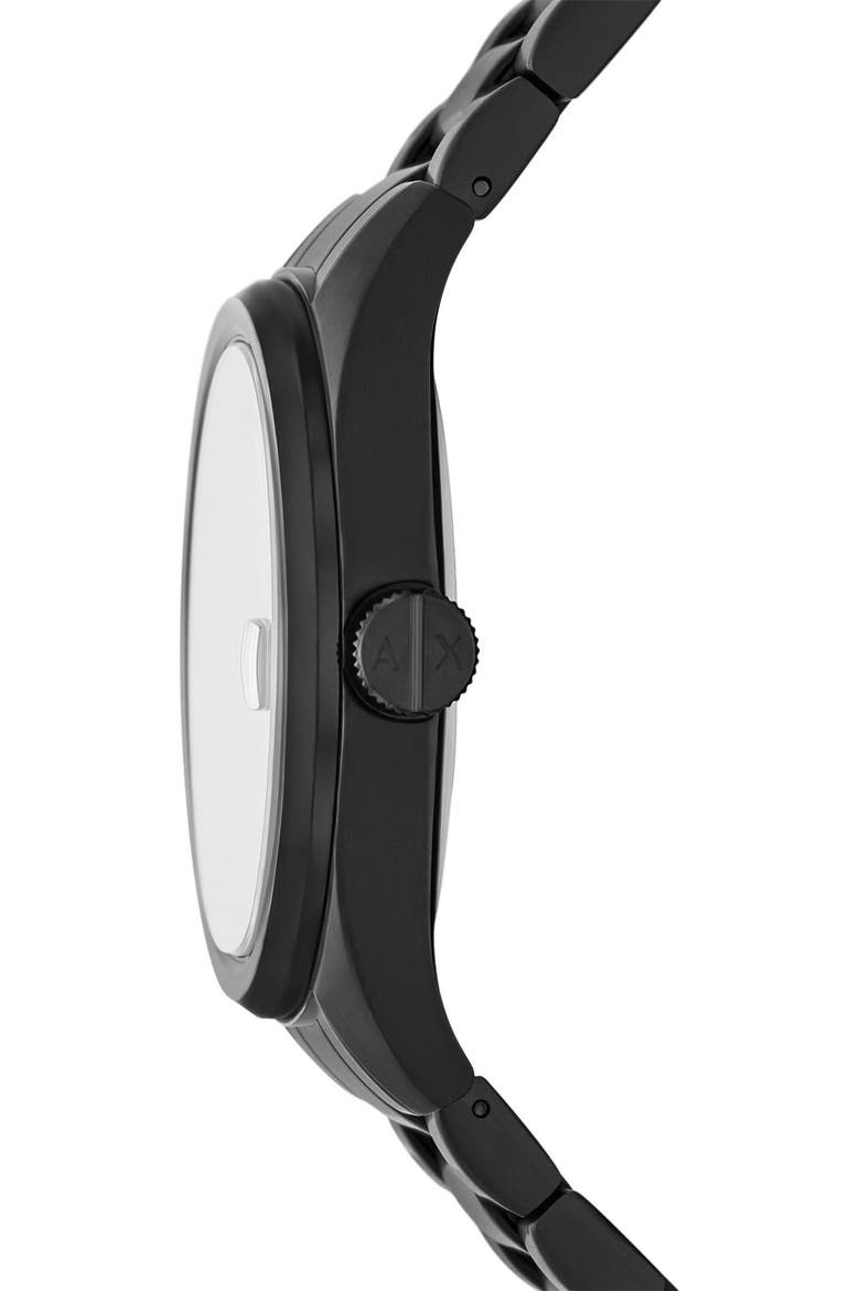 Three Hand Bracelet Watch, 42mm, Alternate, color, BLACK
