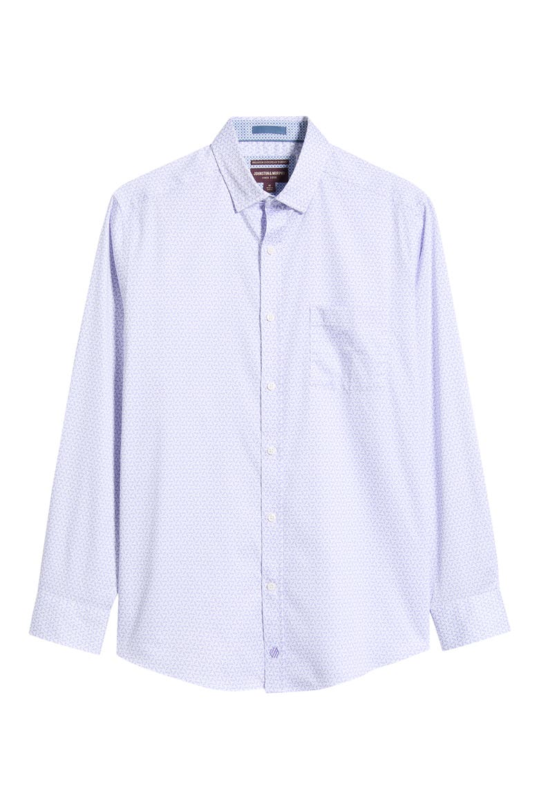 Logan Print Button-Up Shirt, Alternate, color, PURPLE PINWHEEL
