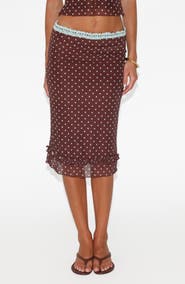 Tiger Mist Amara Low Rise Polka Dot Skirt
