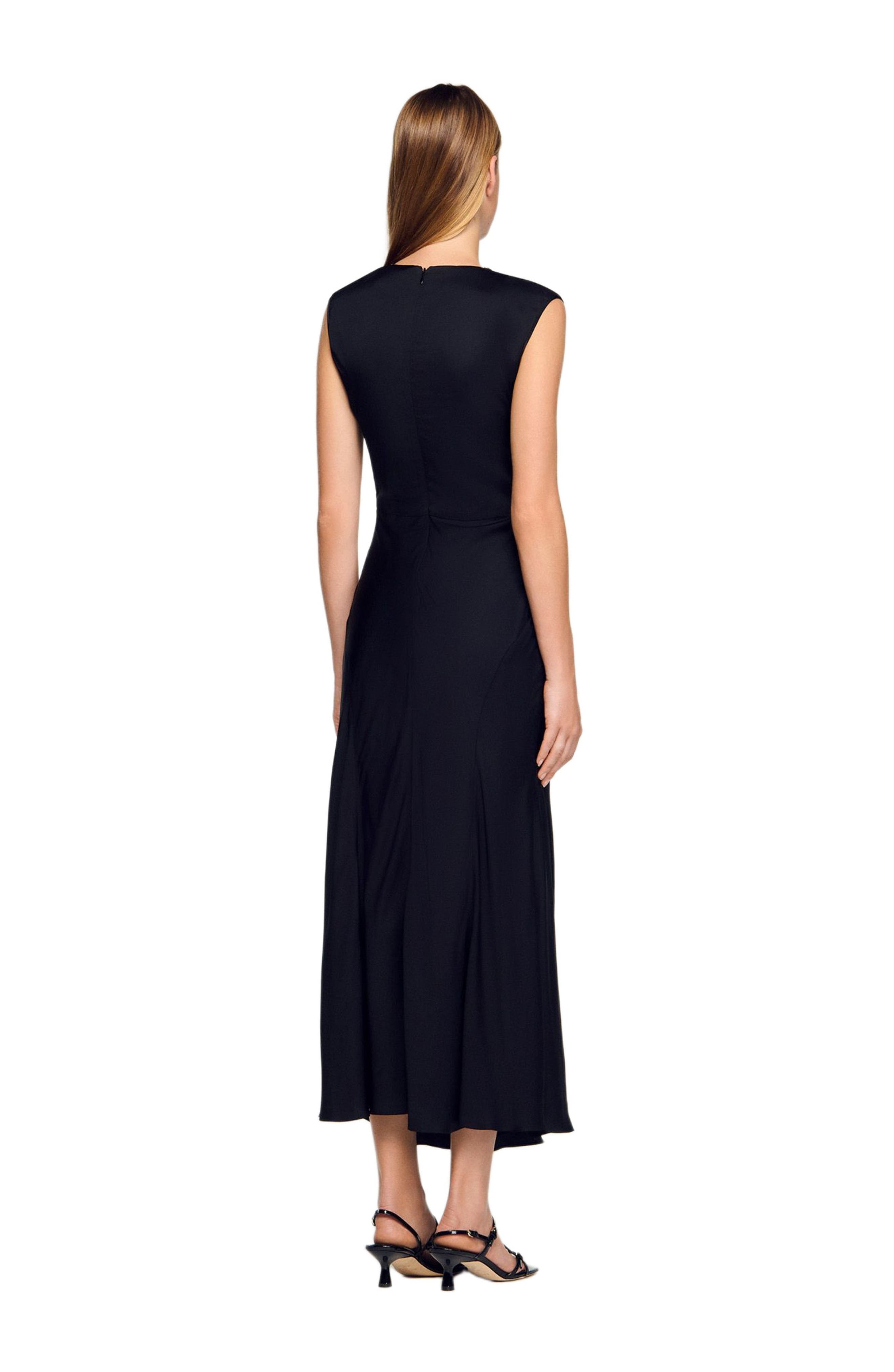 Satin maxi dress with rhinestones - image 2