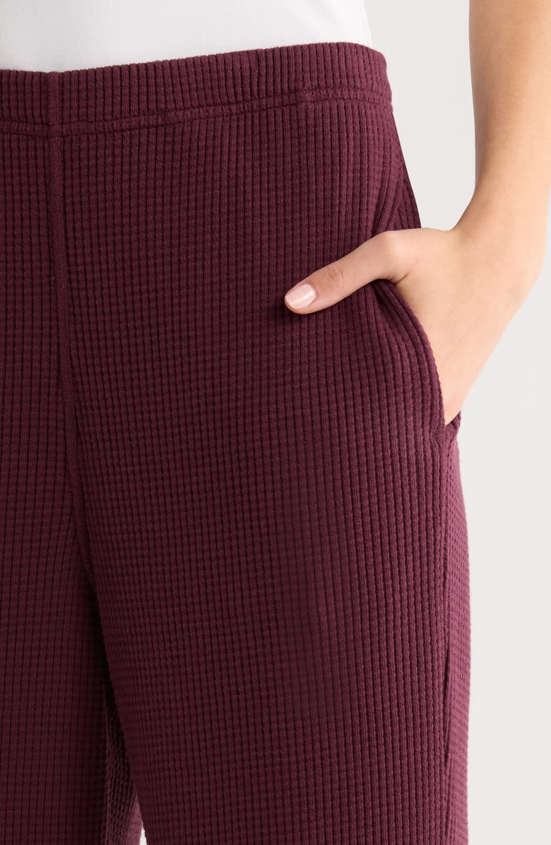 Lunya Waffle Soft Wide Leg Pants, Alternate, color, Vint Merlot