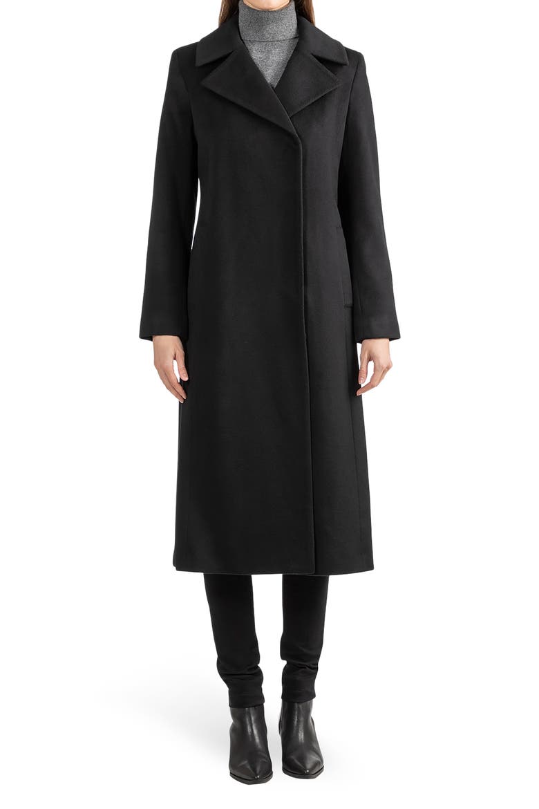 Wool Notch Lapel Coat, Main, color, BLACK