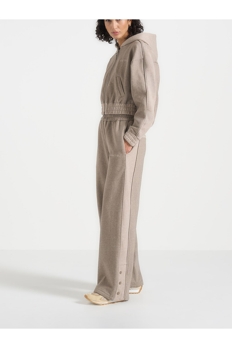 Caya Two Tone Wide Leg Popper Joggers, Alternate, color, Beige