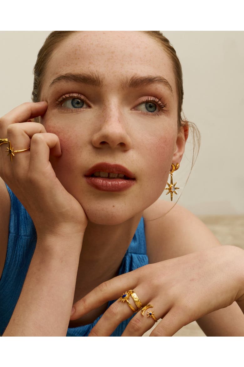 Moonstone Celestial Drop Earrings, Alternate, color, Gold