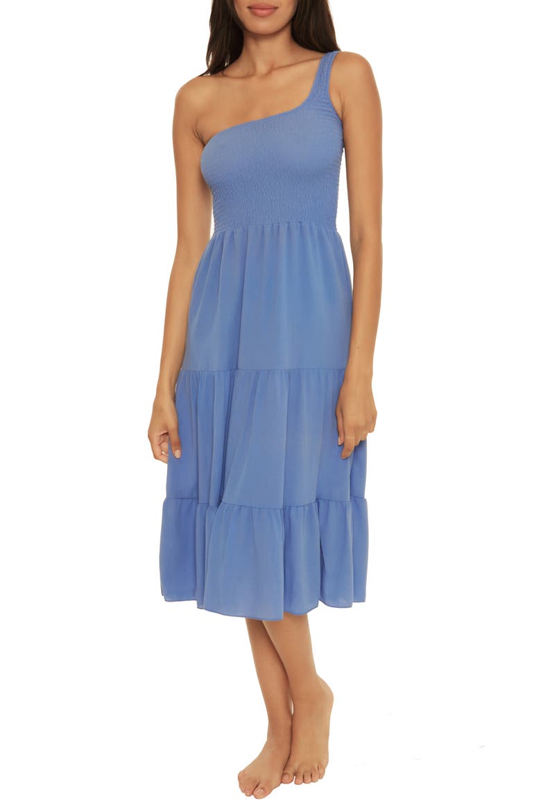 Ponza Smocked Cover-Up Midi Dress, Main, color, MIST