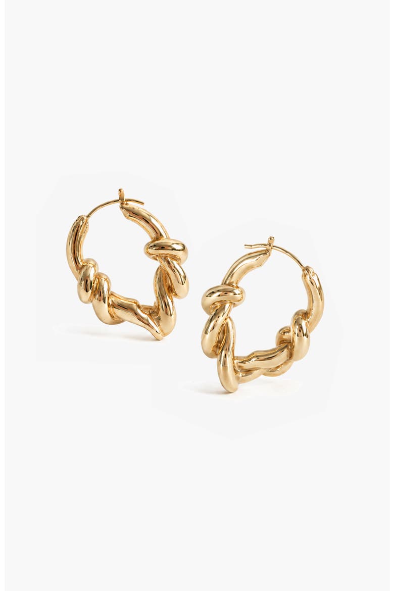 Knotted Maxi Hoops In Gold, Alternate, color, Gold